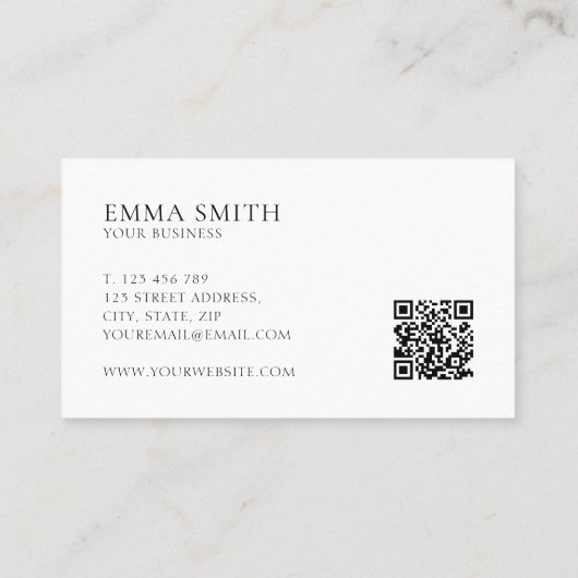 Minimale monogram Professional Visitekaartje (Achterkant)