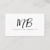 Minimale monogram QR-code Visitekaartje (Voorkant)