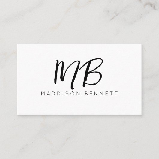 Minimale monogram QR-code Visitekaartje (Voorkant)