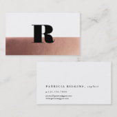 Minimale Monogram Rose Goud Zwart Visitekaartje (Voorkant / Achterkant)
