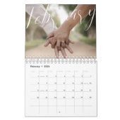 Minimale monogram roze beige Pas getrouwd Foto Kalender (Feb 2026)