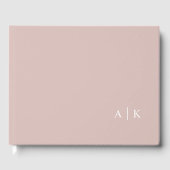 Minimale monogram roze bruiloft gastenboek (Voorkant)