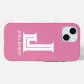 Minimale Monogram Roze Case-Mate iPhone Case (Achterkant (horizontaal))
