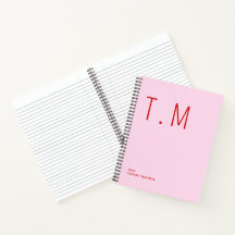 Minimale monogram roze en rood aangepaste naam jaa