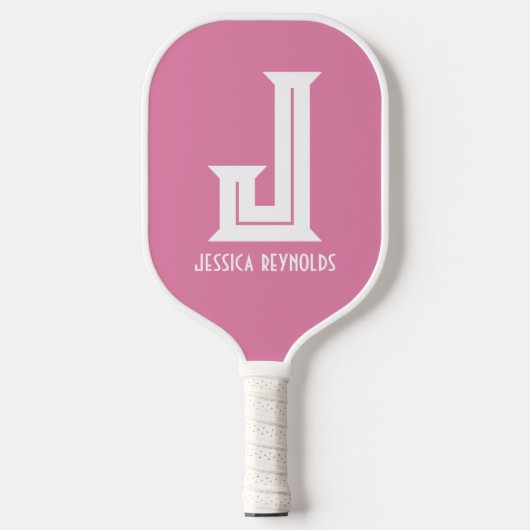 Minimale Monogram Roze Pickleball Paddle (Voorkant)