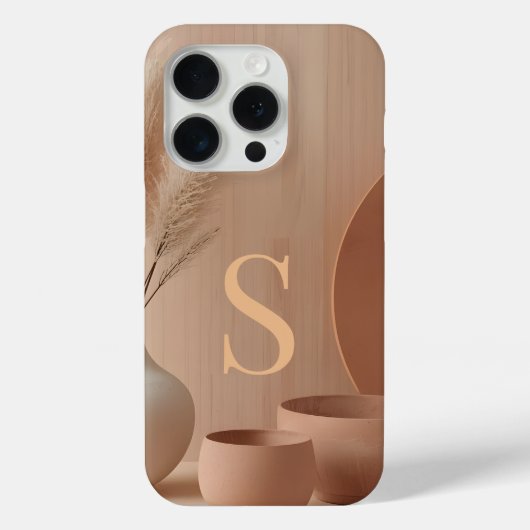 Minimale Monogram S Phone Hoes – Moderne Esthetiek (Achterkant)