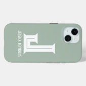 Minimale Monogram Sage Groen Case-Mate iPhone Case (Achterkant (horizontaal))