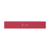 Minimale Monogram Simpele Elegante Rode Trouwdag Uitnodigingen Wikkel (Vlak)