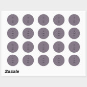 Minimale monogram Trendy Chic Dusty Paars Wedding Ronde Sticker (Vel)