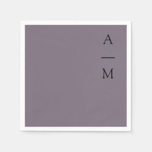 Minimale monogram Trendy Chic Dusty Paars Wedding Servet