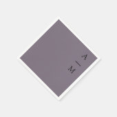 Minimale monogram Trendy Chic Dusty Paars Wedding Servet (Hoek)