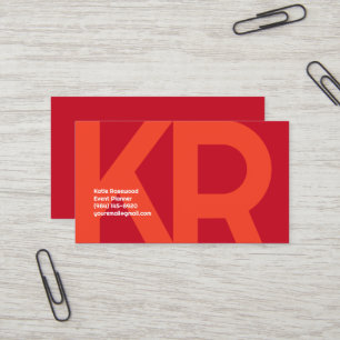 Minimale Monogram Vet Eenvoudige Retro Candy Rood Visitekaartje