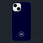 Minimale monogram voor Navy Blue Case-Mate iPhone 14 Hoesje<br><div class="desc">Het stijlvolle ontwerp van de telefoondraagtas is een eenvoudig modern design in blauw-wit. Personaliseer telefoongeval met douane initiaal. Het doopvont of de positie van de verandering gebruiken passen menu aan.</div>
