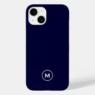 Minimale monogram voor Navy Blue Case-Mate iPhone 14 Hoesje