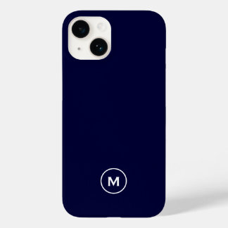 Minimale monogram voor Navy Blue Case-Mate iPhone 14 Hoesje