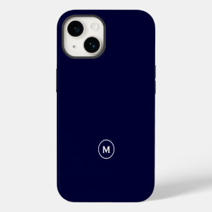 Minimale monogram voor Navy Blue iPhone 14 Hoesje