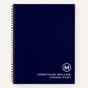 Minimale monogram voor Navy Blue Notitieboek