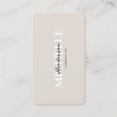 Minimale Monogram Zand Beige Professional Visitekaartje (Voorkant)