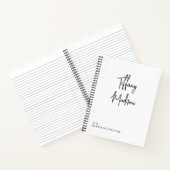 Minimale Monogram Zwart en Wit Aangepaste Naam Jaa Notitieboek (Binnen)