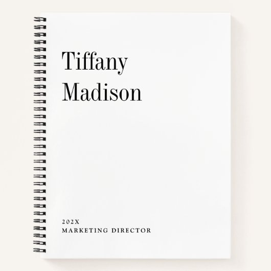 Minimale Monogram Zwart en Wit Aangepaste Naam Jaa Notitieboek (Voorkant)