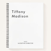 Minimale Monogram Zwart en Wit Aangepaste Naam Jaa Notitieboek (Voorkant)