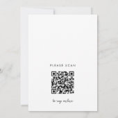 Minimale Monogram Zwart-wit QR Code Bruiloft Kaart (Achterkant)