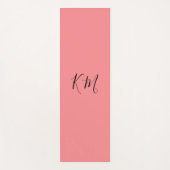 Minimale monogram zwarte initialen roze yoghagmat yogamat (Voorkant)