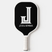 Minimale Monogram Zwarte Pickleball Paddle (Achterkant)
