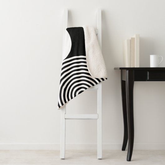 Minimale Monogrammed Circle Patroon Sherpa Deken (In situ)