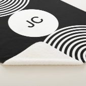 Minimale Monogrammed Circle Patroon Sherpa Deken (3/4)