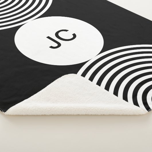 Minimale Monogrammed Circle Patroon Sherpa Deken (3/4)