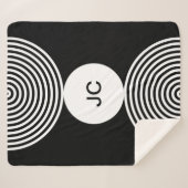 Minimale Monogrammed Circle Patroon Sherpa Deken (Voorkant (horizontaal))
