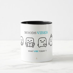 Minimale “Moods Vibes” Mooie Lijn Kunst T-Shirt    Mok