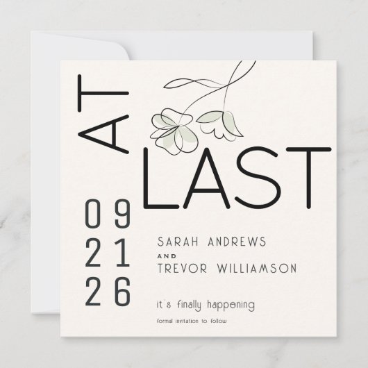 Minimale Mooie Moderne Bloemmotief Gedempte Salie  Kaart (Voorkant)