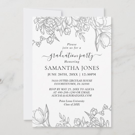 Minimale mooie Sjabloon voor het uitnodigen van Af Kaart (Voorkant)