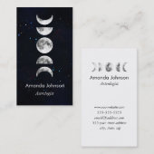 Minimale moonfase Astrologie Yoga Holistic Healer Visitekaartje (Voorkant / Achterkant)