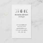 Minimale moonfase Astrologie Yoga Holistic Healer Visitekaartje (Achterkant)