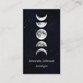 Minimale moonfase Astrologie Yoga Holistic Healer Visitekaartje (Voorkant)