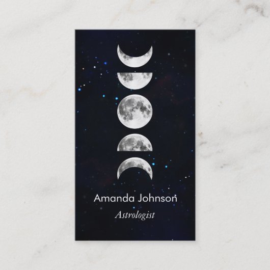 Minimale moonfase Astrologie Yoga Holistic Healer Visitekaartje (Voorkant)