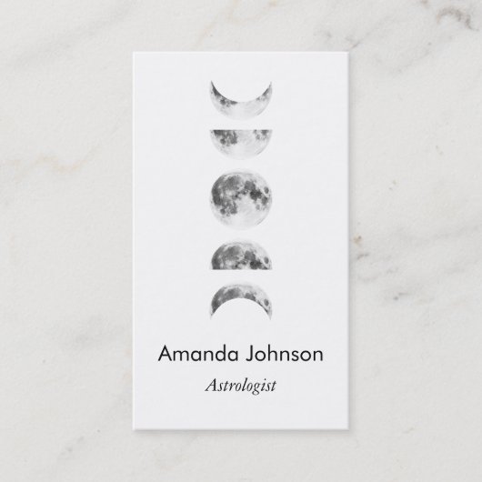 Minimale moonfase Astrologie Yoga Holistic Healer Visitekaartje (Voorkant)