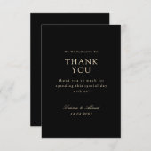 Minimale Moslim Zwart Bruiloft Bedankkaart (Voorkant / Achterkant)