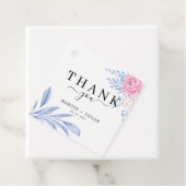 Minimale mosterdblauwe bladeren Blush roze bruilof Bedankjes Labels (In situ)