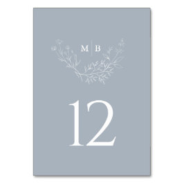 Minimale mosterdblauwe formele monogram bruiloft kaart