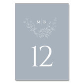 Minimale mosterdblauwe formele monogram bruiloft kaart (Voorkant)