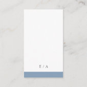 Minimale mosterdblauwe moderne QR-code bruiloft Informatiekaartje (Achterkant)