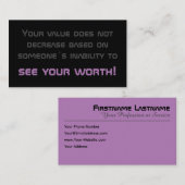 Minimale motivatie prijsopgave voor geestelijke ge visitekaartje (Voorkant / Achterkant)