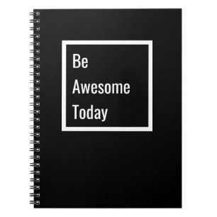 Minimale Motivatie zwarte & witte laptop Notitieboek