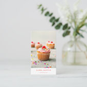 Minimale Muffin Cupcake bakkerij Patisserie Qr Visitekaartje (Staand voorkant)