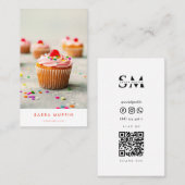 Minimale Muffin Cupcake bakkerij Patisserie Qr Visitekaartje (Voorkant / Achterkant)