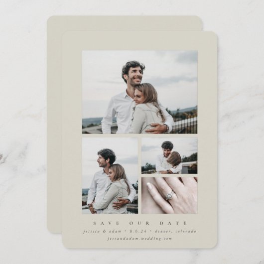 Minimale multi-foto van legant save the date (Voorkant / Achterkant)